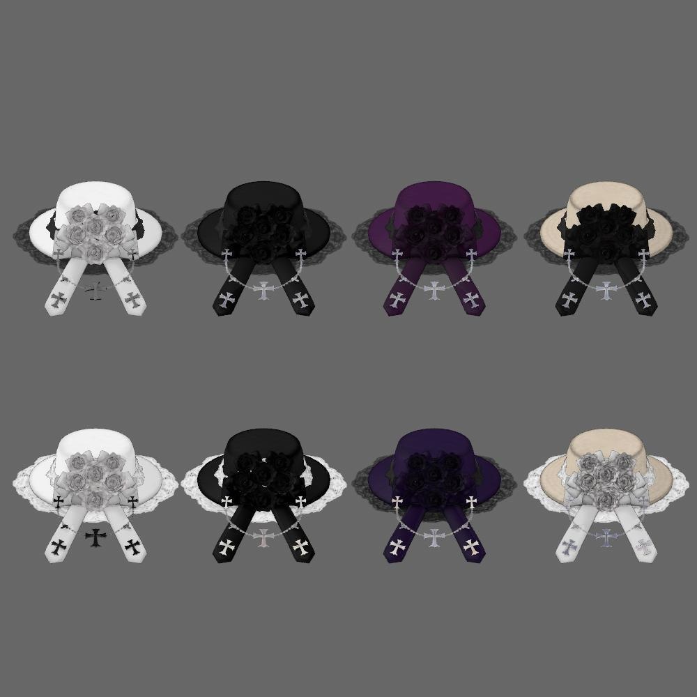 ゴシッククロスチェーンハットv3(差分テクスチャ入り)