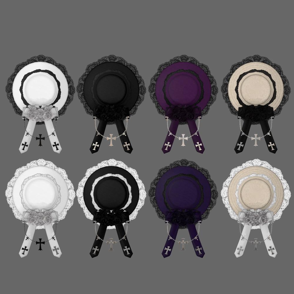 ゴシッククロスチェーンハットv3(差分テクスチャ入り)