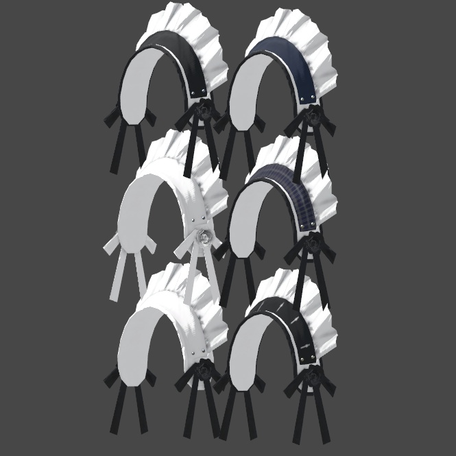 メイドブリム(調整用ボーン入り・6色テクスチャ差分入り)