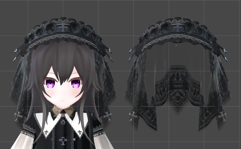 ゴスロリ黒ヴェールv2(透過度差分ファイル付き)