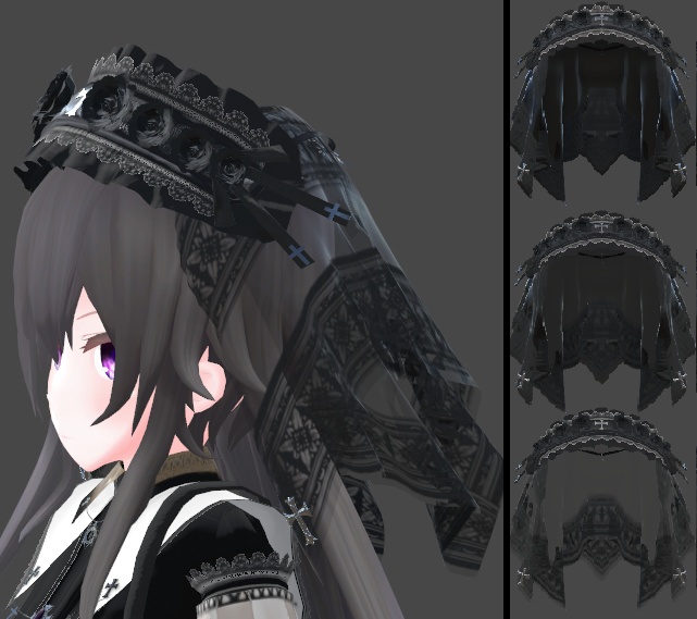 ゴスロリ黒ヴェールv2(透過度差分ファイル付き)