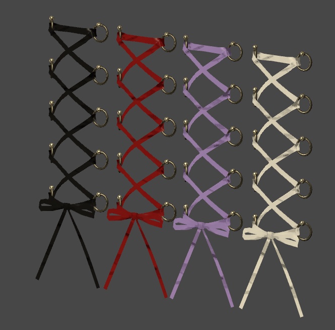 コルセットピアス(調整用ボーン入り・4色テクスチャ差分)