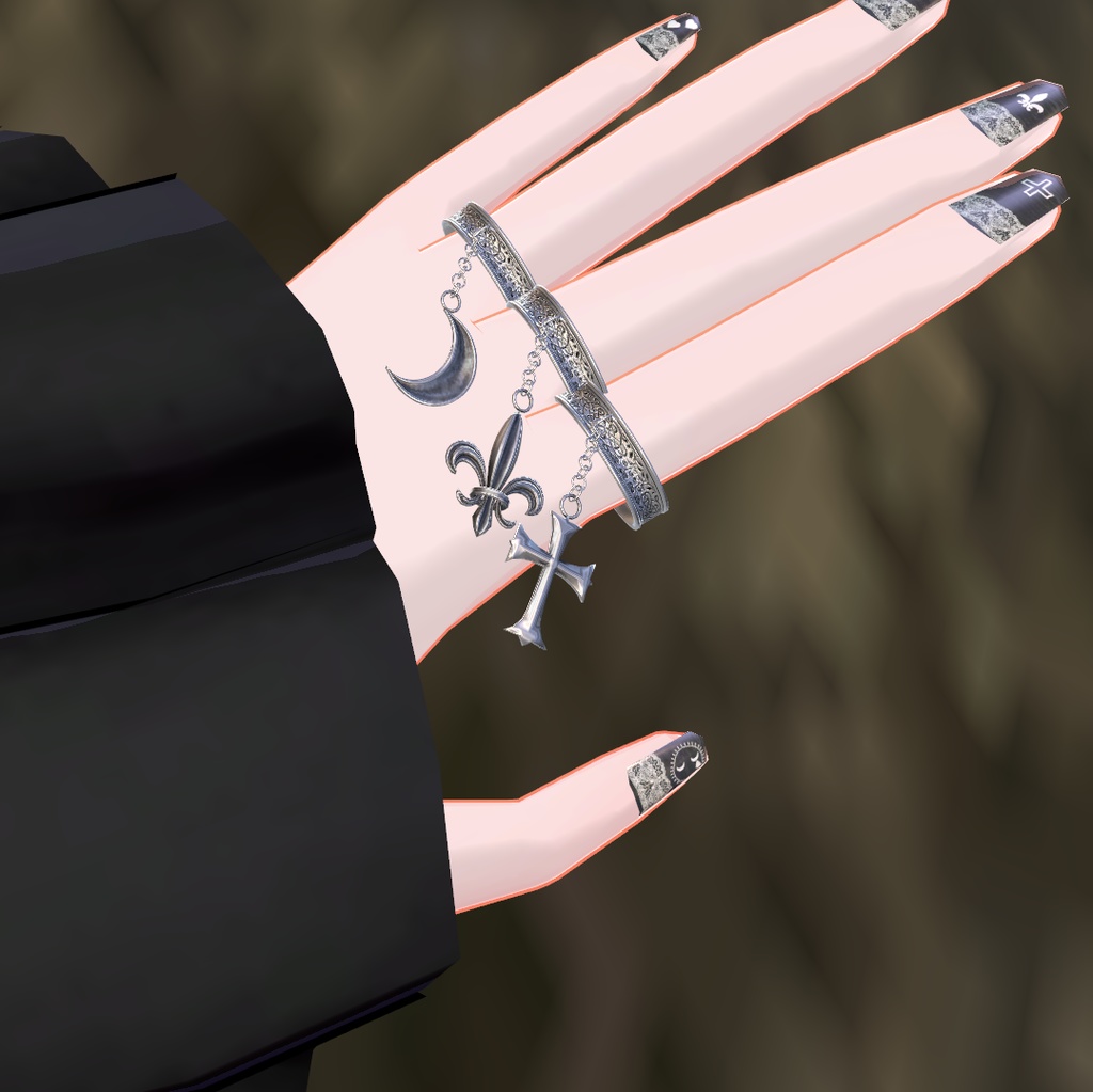 チェーン付きの指輪・リングv2(3種類・PhysBone設定済み)