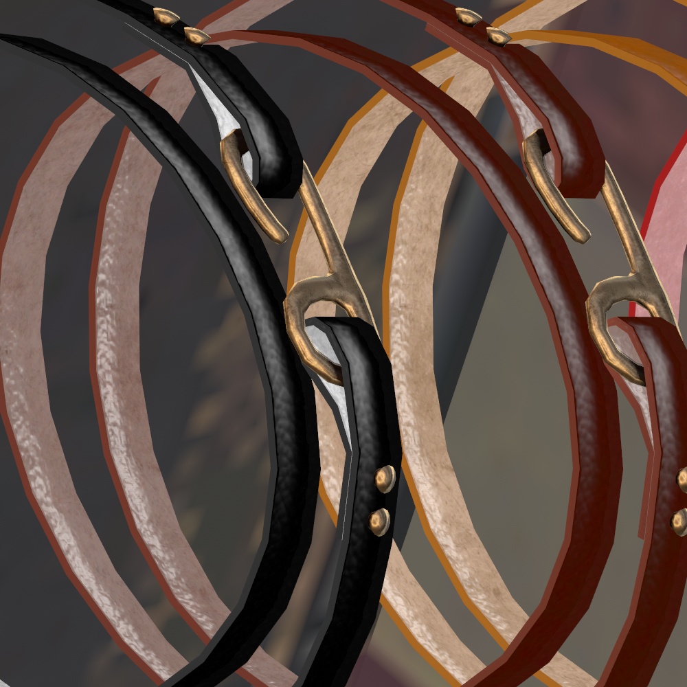 ドシンプルレザーブレスレット(4色テクスチャ差分入り)