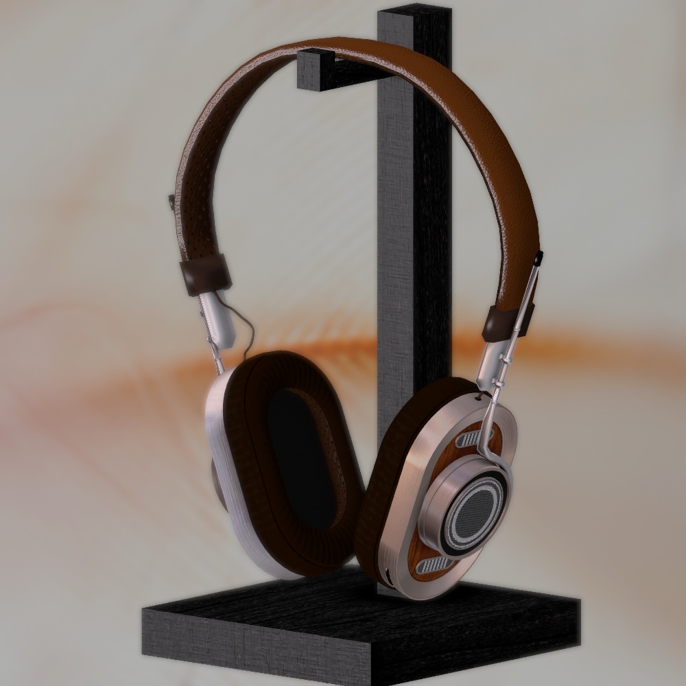 首掛け想定ヘッドホン(3色差分・スタンド付き)