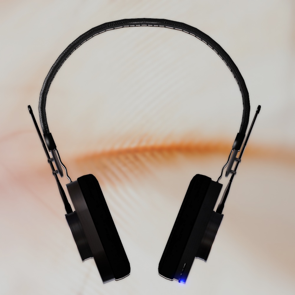 首掛け想定ヘッドホン(3色差分・スタンド付き)