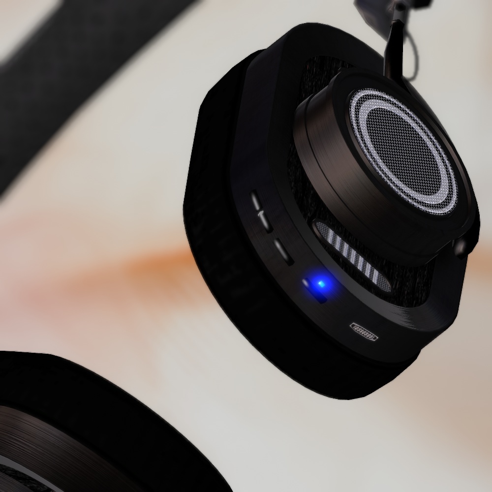 首掛け想定ヘッドホン(3色差分・スタンド付き)