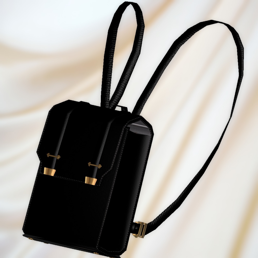 モノクロカラーなリュック(6色差分・調整用ボーン入り)