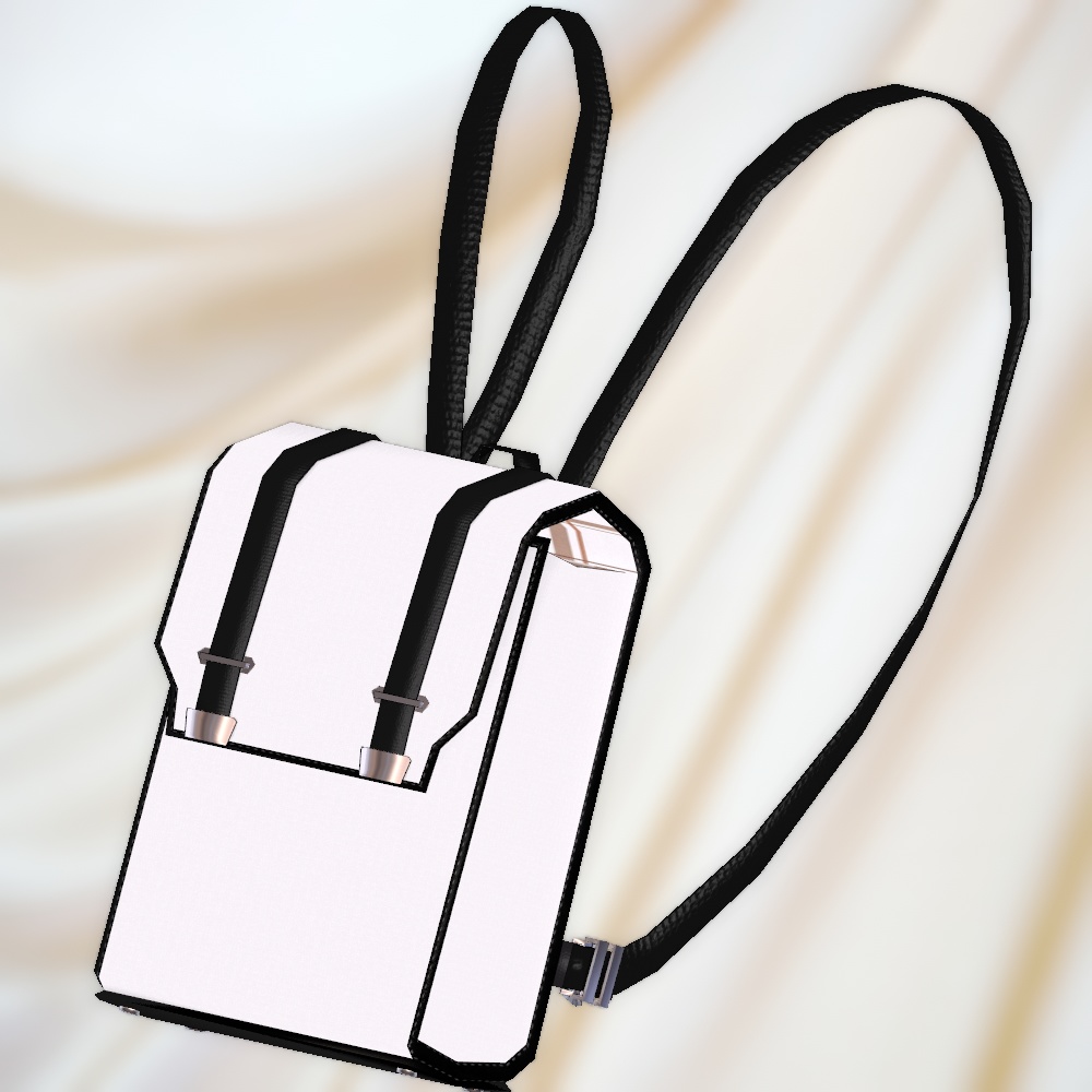 モノクロカラーなリュック(6色差分・調整用ボーン入り)