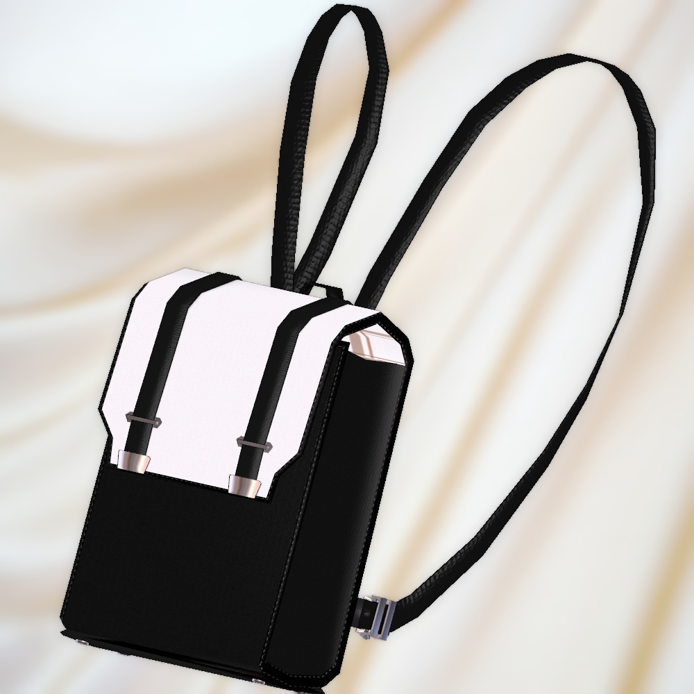 モノクロカラーなリュック(6色差分・調整用ボーン入り)