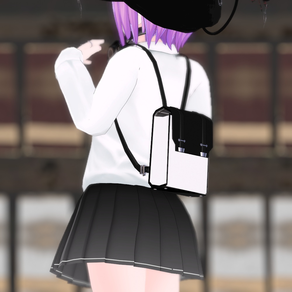 モノクロカラーなリュック(6色差分・調整用ボーン入り)