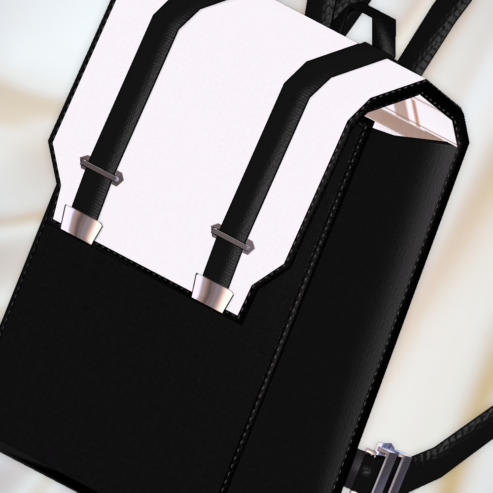 モノクロカラーなリュック(6色差分・調整用ボーン入り)