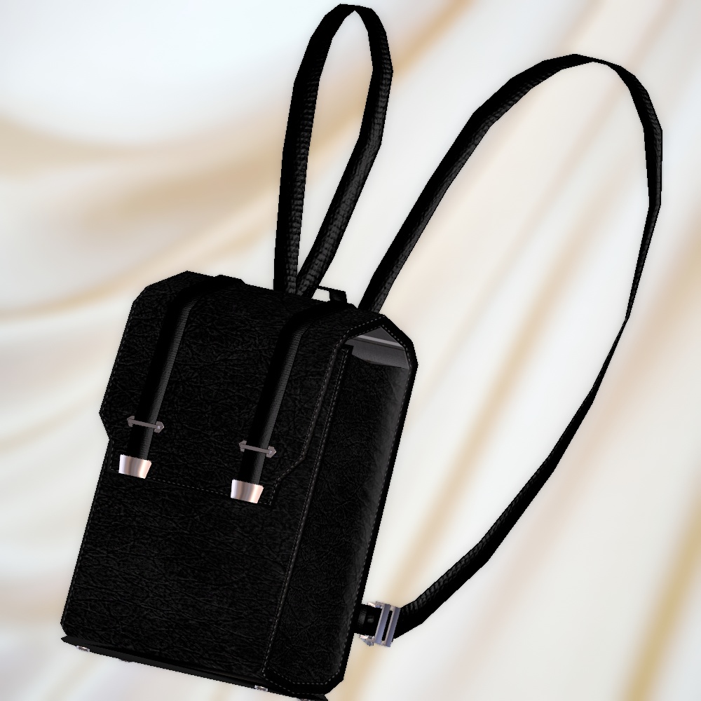 モノクロカラーなリュック(6色差分・調整用ボーン入り)