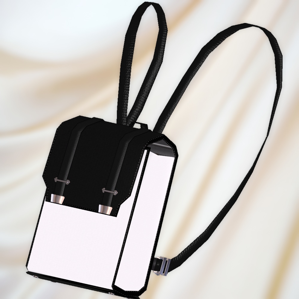 モノクロカラーなリュック(6色差分・調整用ボーン入り)