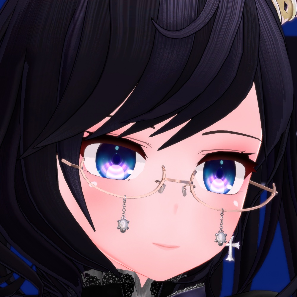 控えめなワイヤーグラス(4色差分入り・調整用ボーン入り・DynamicBone設定済み)