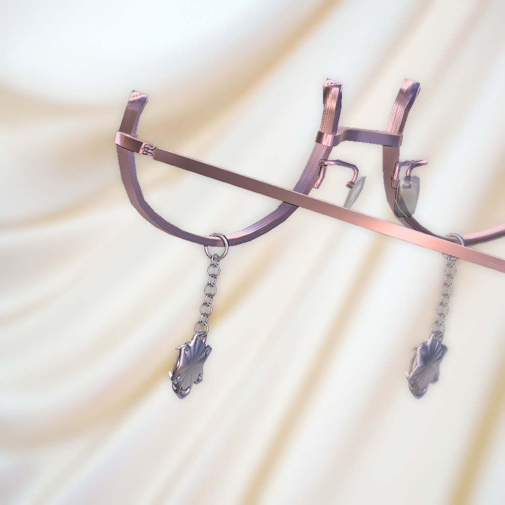 控えめなワイヤーグラス(4色差分入り・調整用ボーン入り・DynamicBone設定済み)