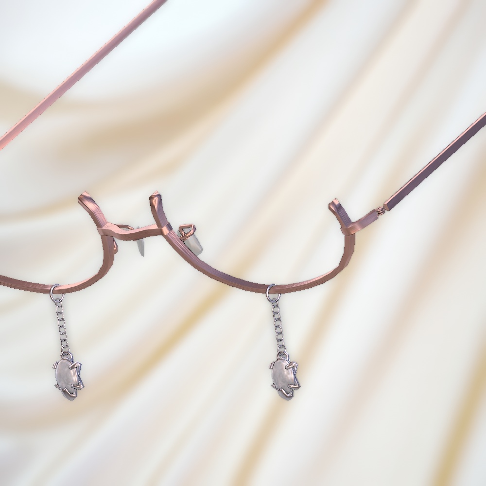 控えめなワイヤーグラス(4色差分入り・調整用ボーン入り・DynamicBone設定済み)