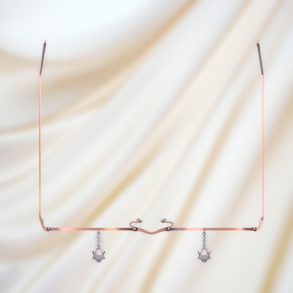 控えめなワイヤーグラス(4色差分入り・調整用ボーン入り・DynamicBone設定済み)