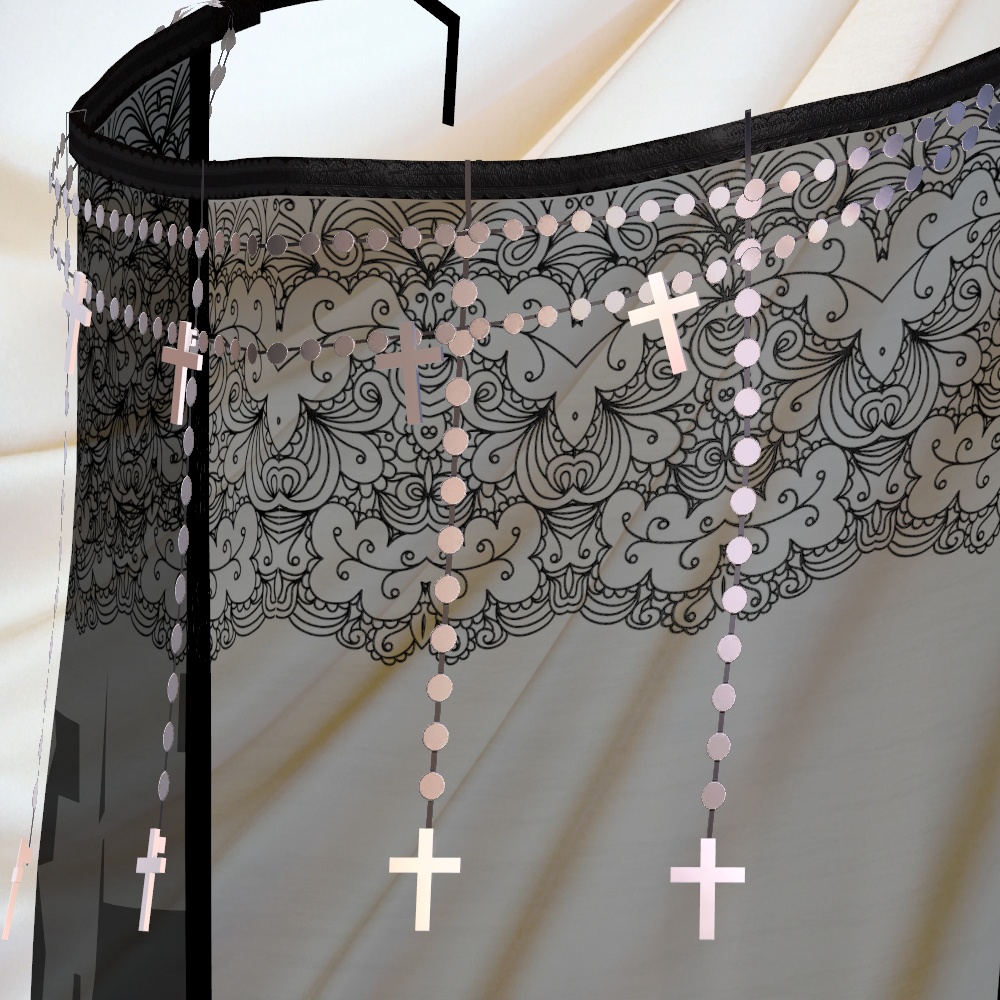 ゴシックフェイスヴェール(調整用ボーン・透過度差分テクスチャ入り)