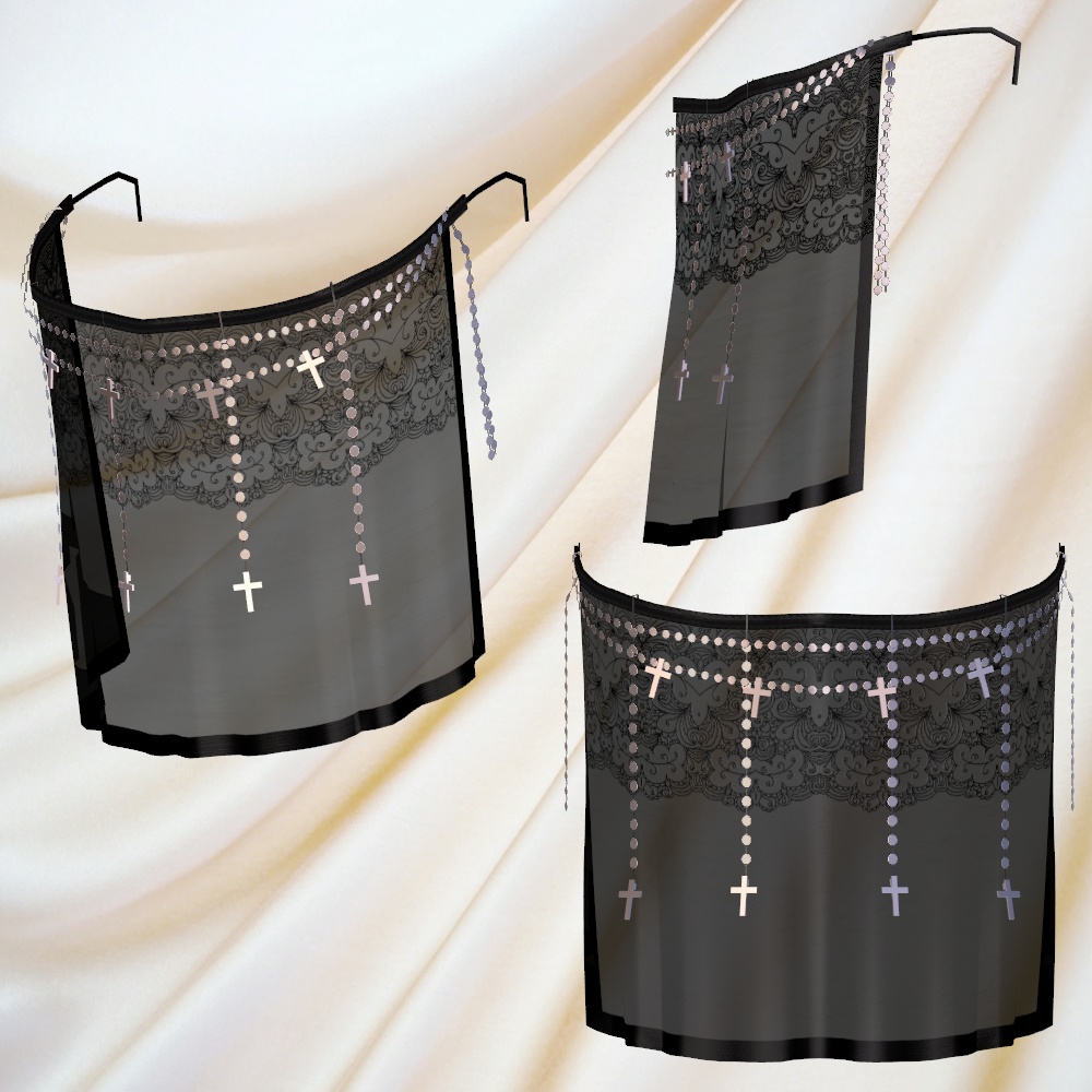 ゴシックフェイスヴェール(調整用ボーン・透過度差分テクスチャ入り)