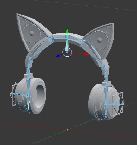 音符溢れ出て光る猫耳ヘッドホン(パーティクル・アニメーション設定済み)