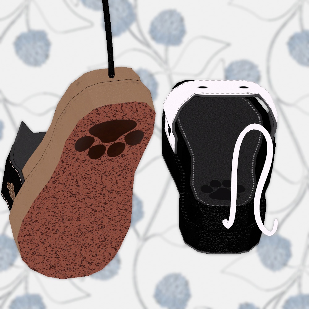 肉球生い茂る猫サンダル(パーティクル・DynamicBone設定済み・4色差分)