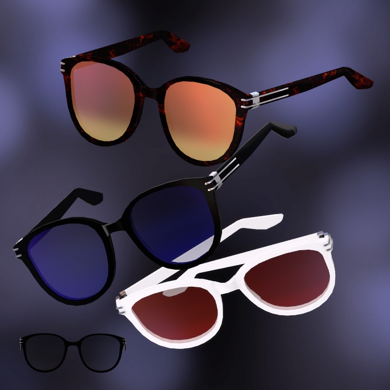 ウェリントン型サングラス(調整用ボーン入り)