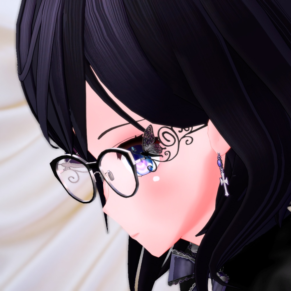 蝶装飾眼鏡(調整用ボーン入り)