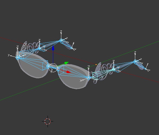 蝶装飾眼鏡(調整用ボーン入り)
