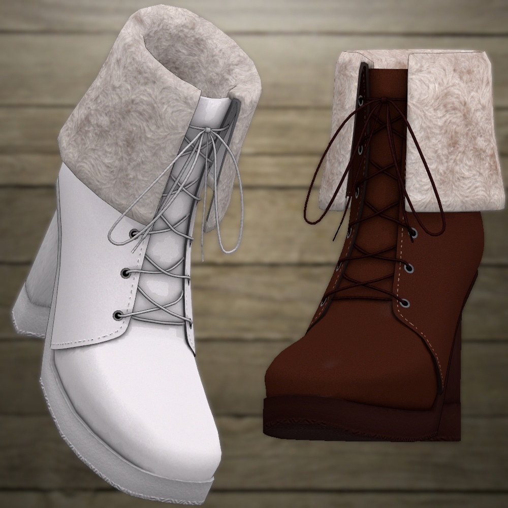 モコついたショートブーツ(4色差分テクスチャ入り)