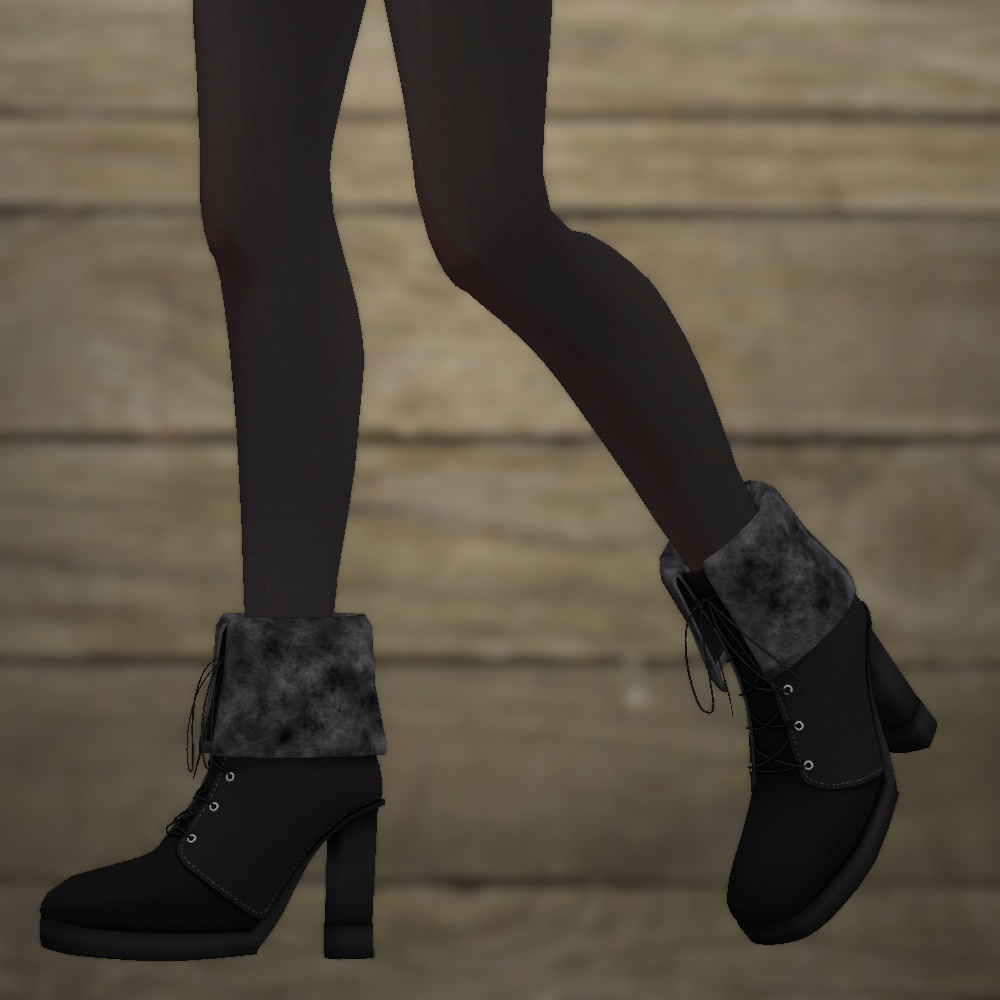 モコついたショートブーツ(4色差分テクスチャ入り)