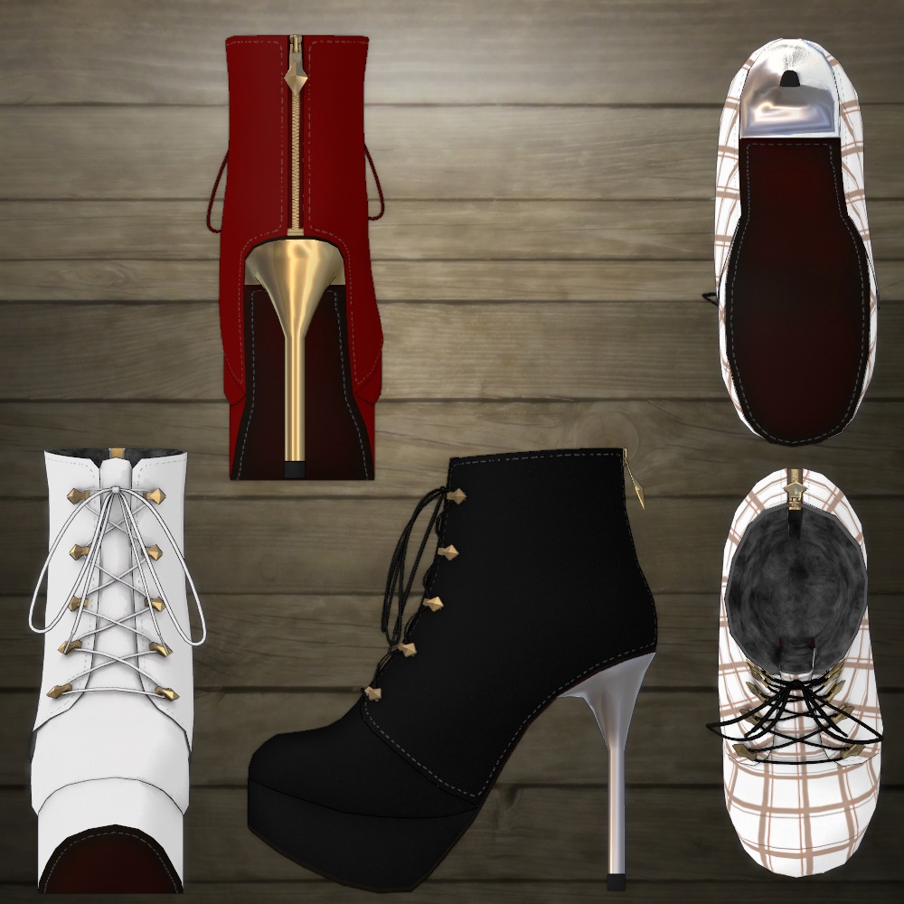 スティレットヒールブーツ(4色差分テクスチャ入り)