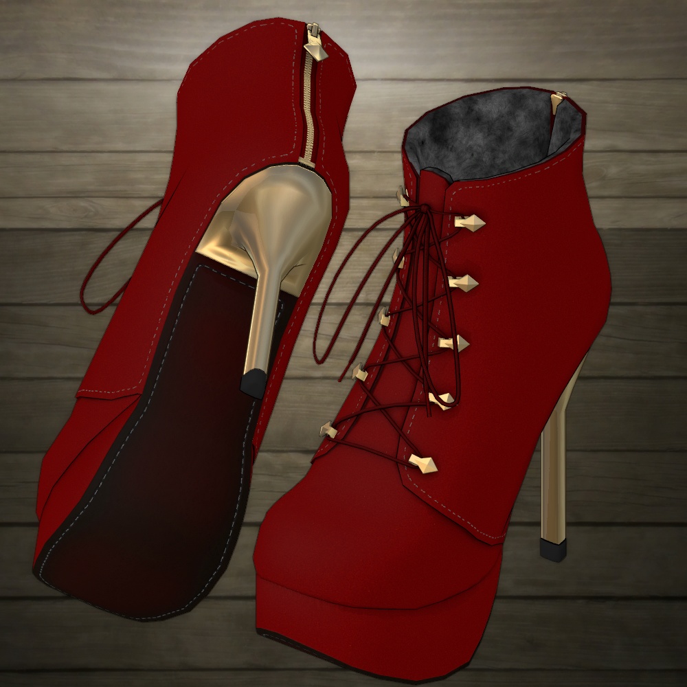 スティレットヒールブーツ(4色差分テクスチャ入り)