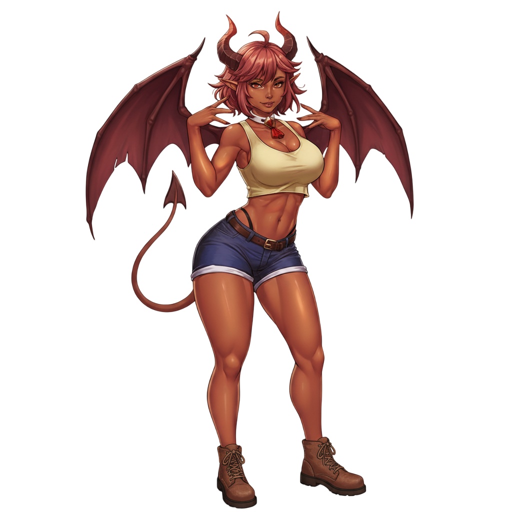 Modern Fashion Kaida - Enticing Anime Succubus | Digital Sticker | PNG & Transparent