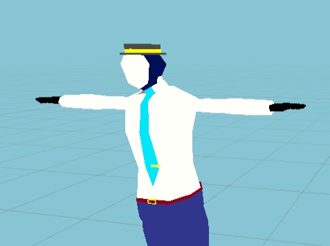 【ローポリアバター】仮面の男(Yシャツ)