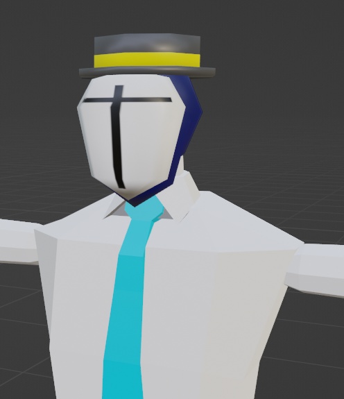 【ローポリアバター】仮面の男(Yシャツ)