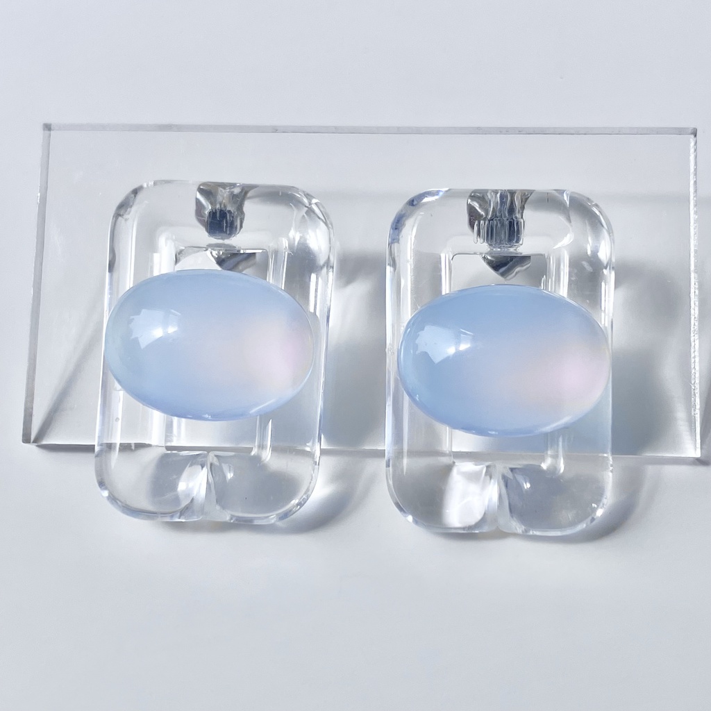 [アレルギー対応] ブルーオーロラのクリアイヤリング