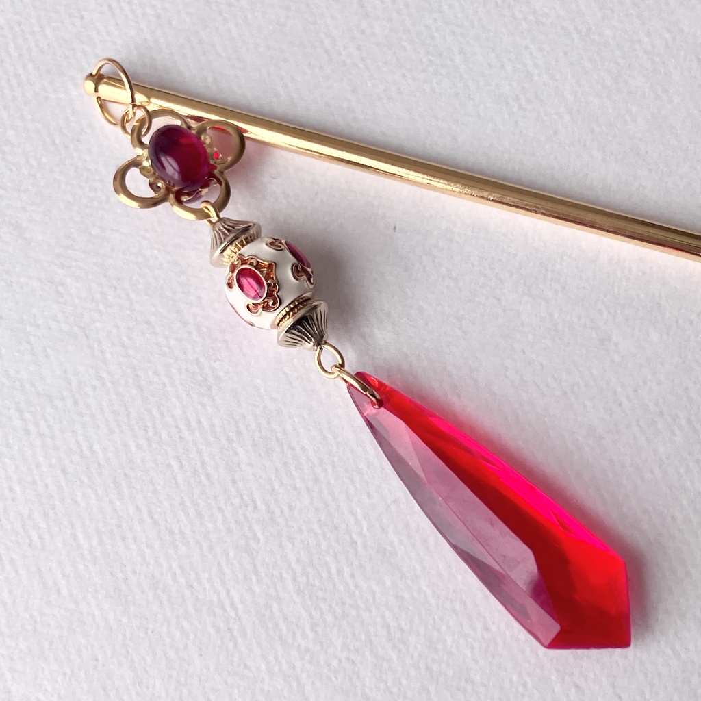 [アレルギー対応] シノワなムードのアンティーク風かんざし