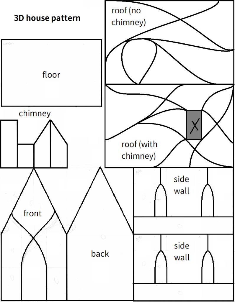 【ステンドグラス図案】ちいさなおうち