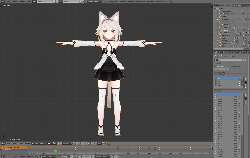 OculusQuest対応3Dモデル『LuaQuest』ver1.3