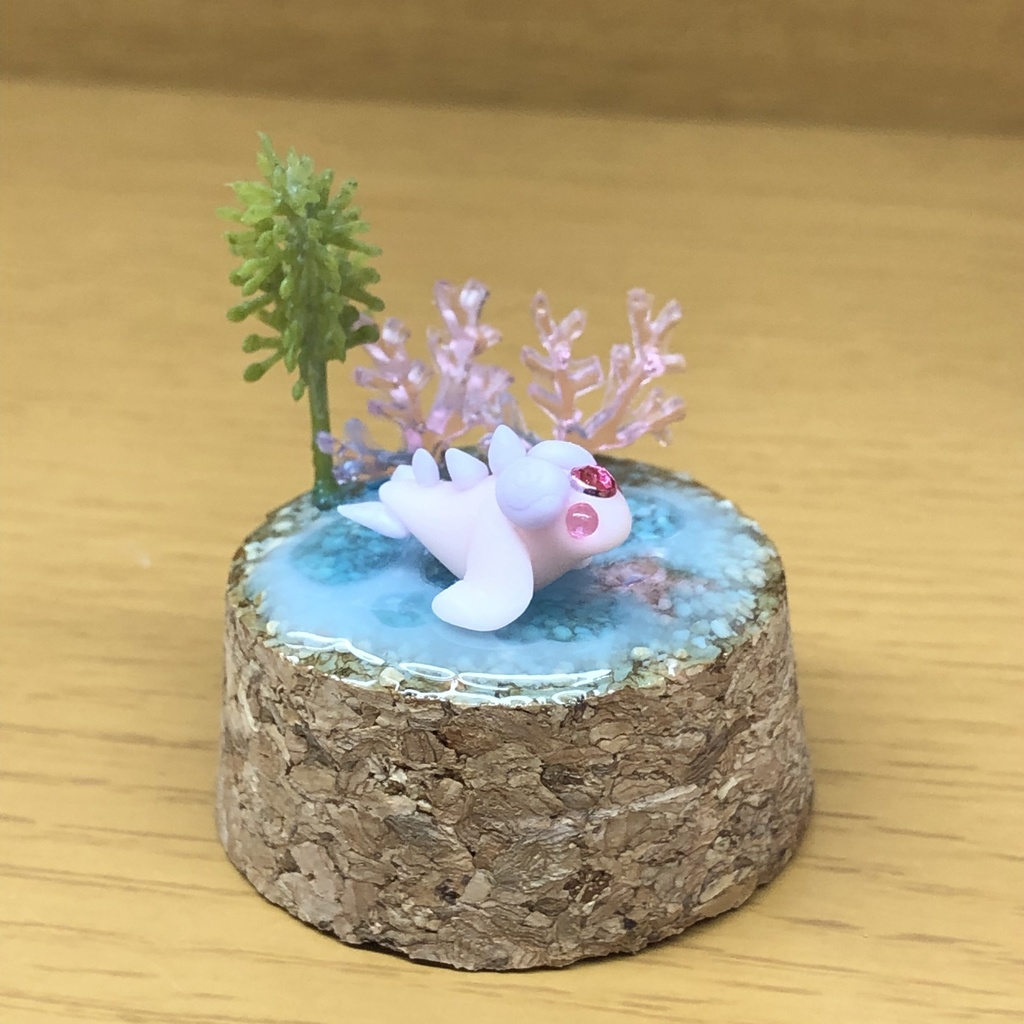 幻獣シーエクラ(ピンク×紫) 海のジオラマ(ピンク)