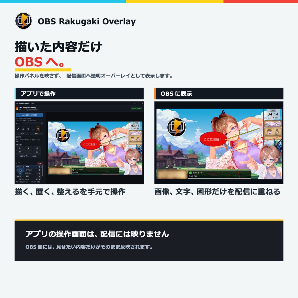 【無料版あり】導入簡単!配信画面に直接ラクガキ - OBS Rakugaki Overlay