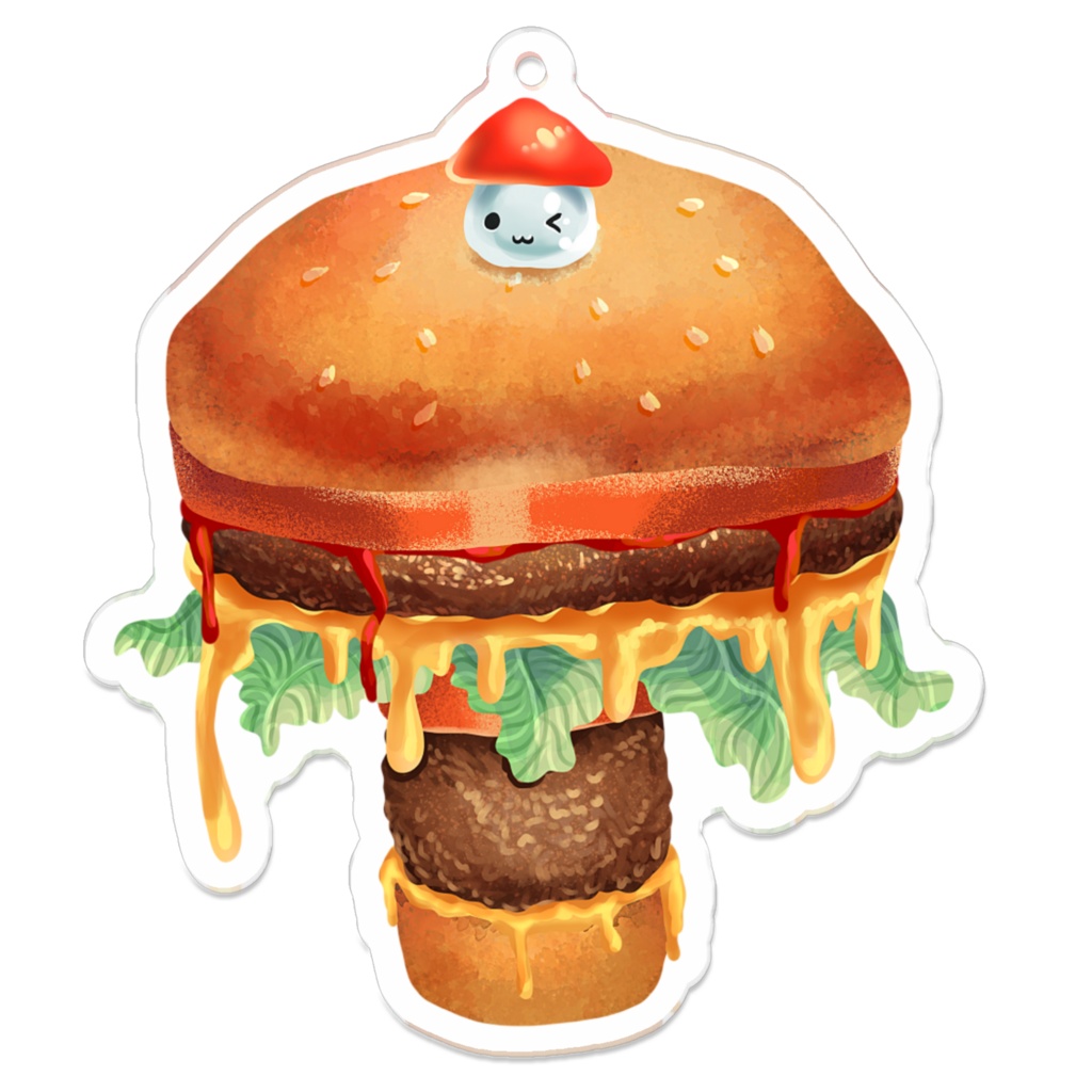 「やむやむ!きのこバーガー」7cmアクキー