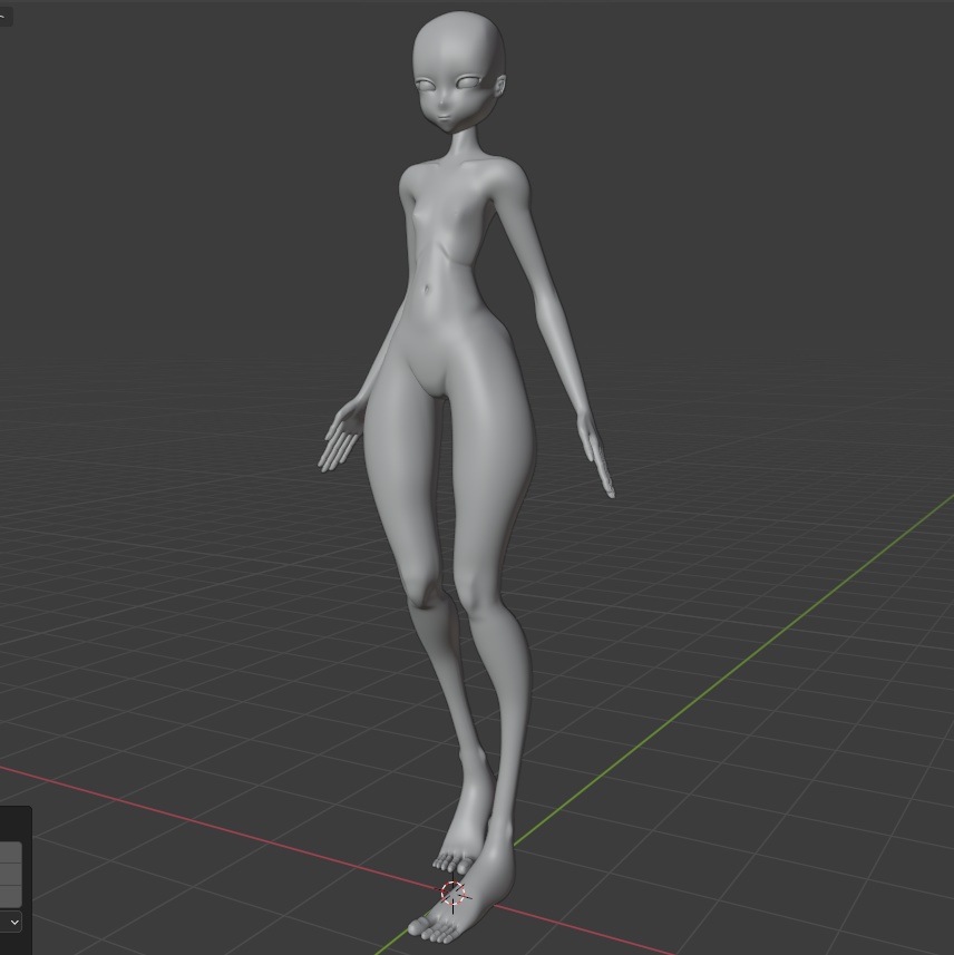 アニメーション制作向けblender女性素体(ボーンあり)