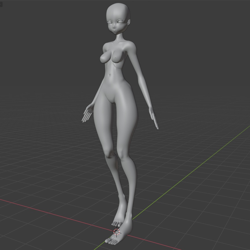 アニメーション制作向けblender女性素体（ボーンあり）