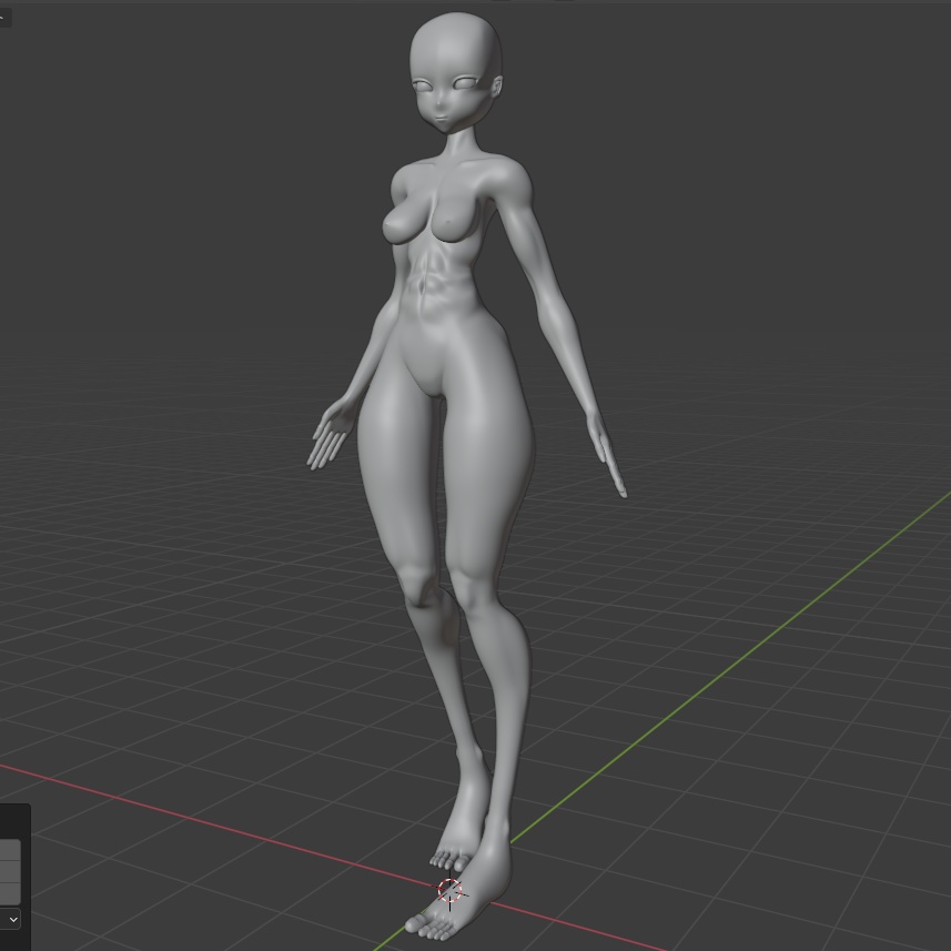 アニメーション制作向けblender女性素体(ボーンあり)