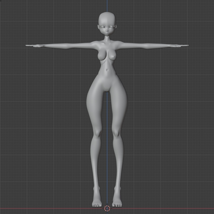アニメーション制作向けblender女性素体(ボーンあり)