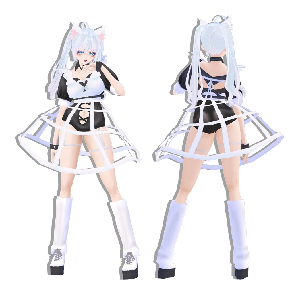 【VRoid | 正式版】猫耳萌萌メイド服【無料】