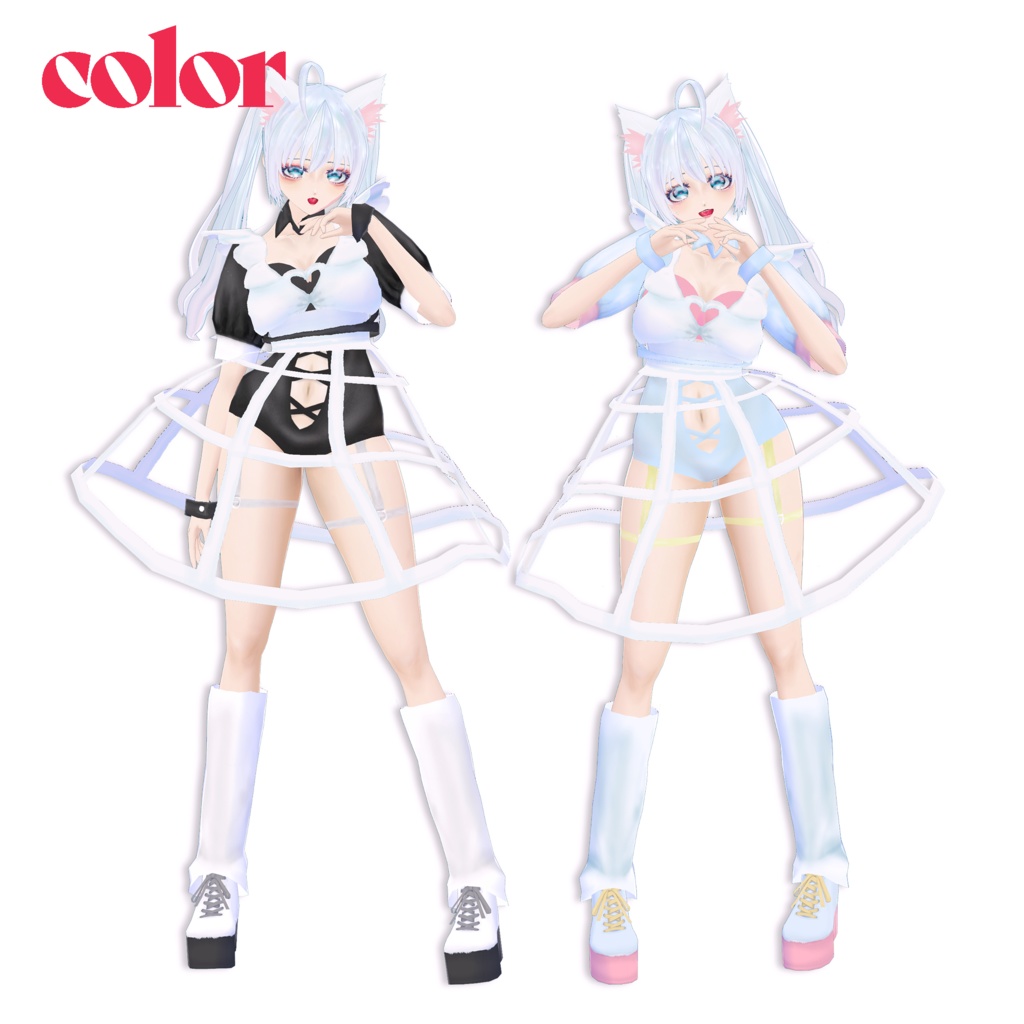 【VRoid | 正式版】猫耳萌萌メイド服【無料】