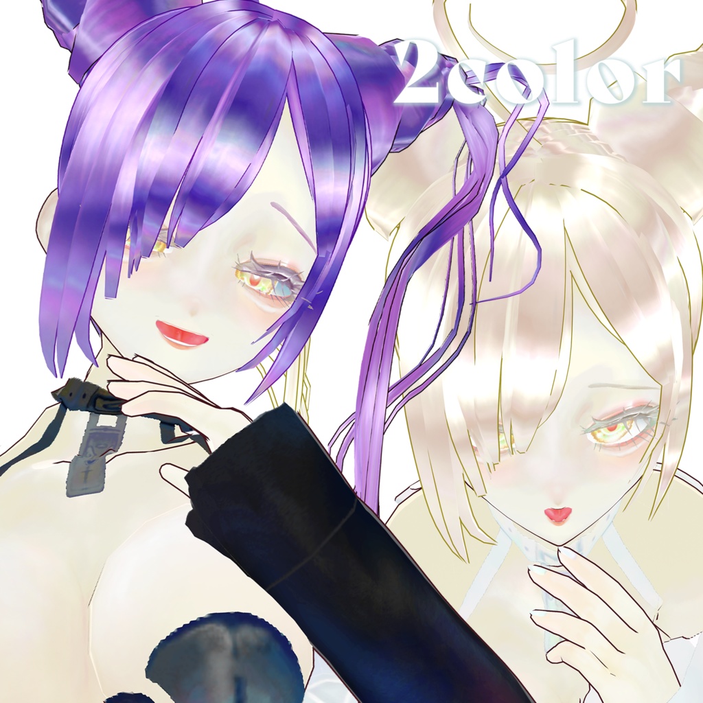 【VRoid ヘアプリセット】えんじぇるとんちきツインテ【hair preset】